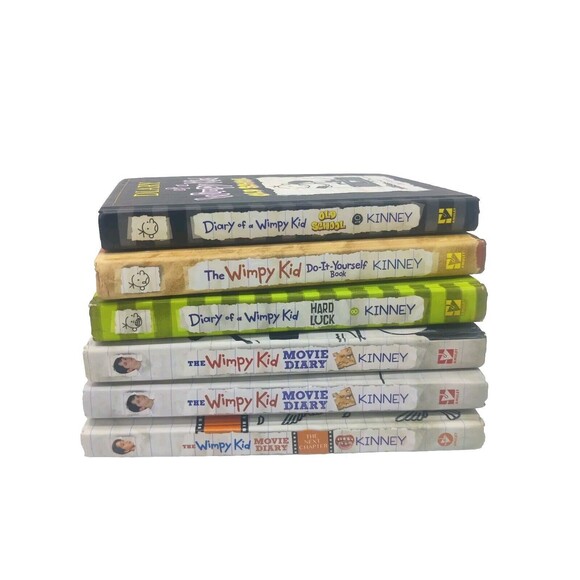 Diary Of A Wimpy Kid Lot Of 6 Books by Jeff Kinney Hardcover Movie Book Bundle - Picture 1 of 16